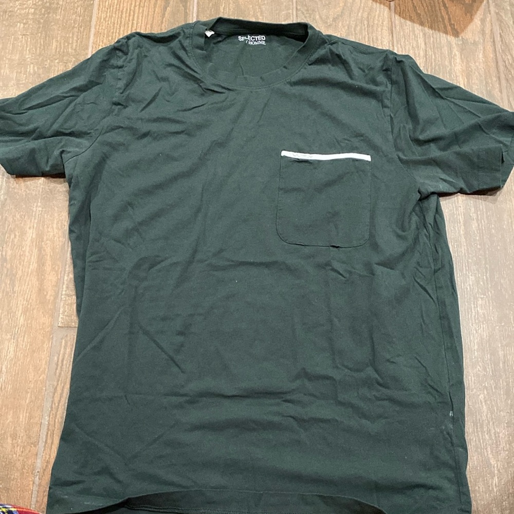 Selected home dark green shirt